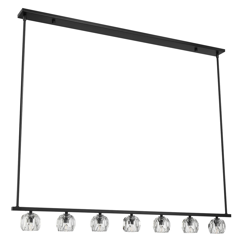 Crystorama Aragon 56'' LED Linear Chandelier in Matte Black - Additional View
