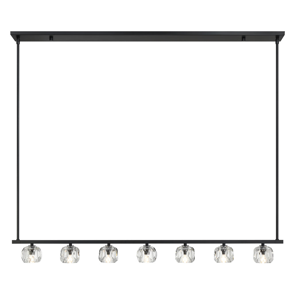 Crystorama Aragon 56'' LED Linear Chandelier in Matte Black - Additional View