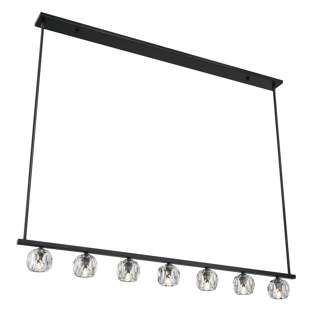 Crystorama Aragon 56'' LED Linear Chandelier in Matte Black - Additional View