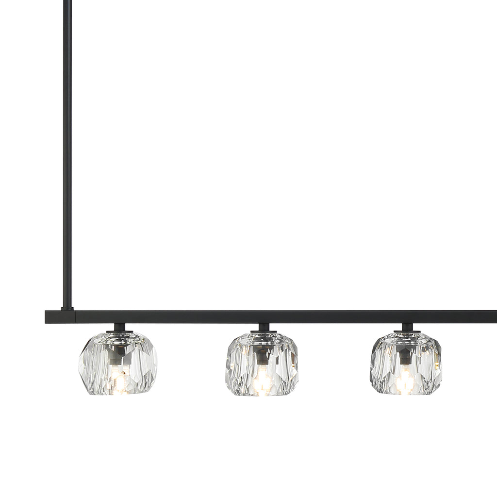 Crystorama Aragon 56'' LED Linear Chandelier in Matte Black - Additional View