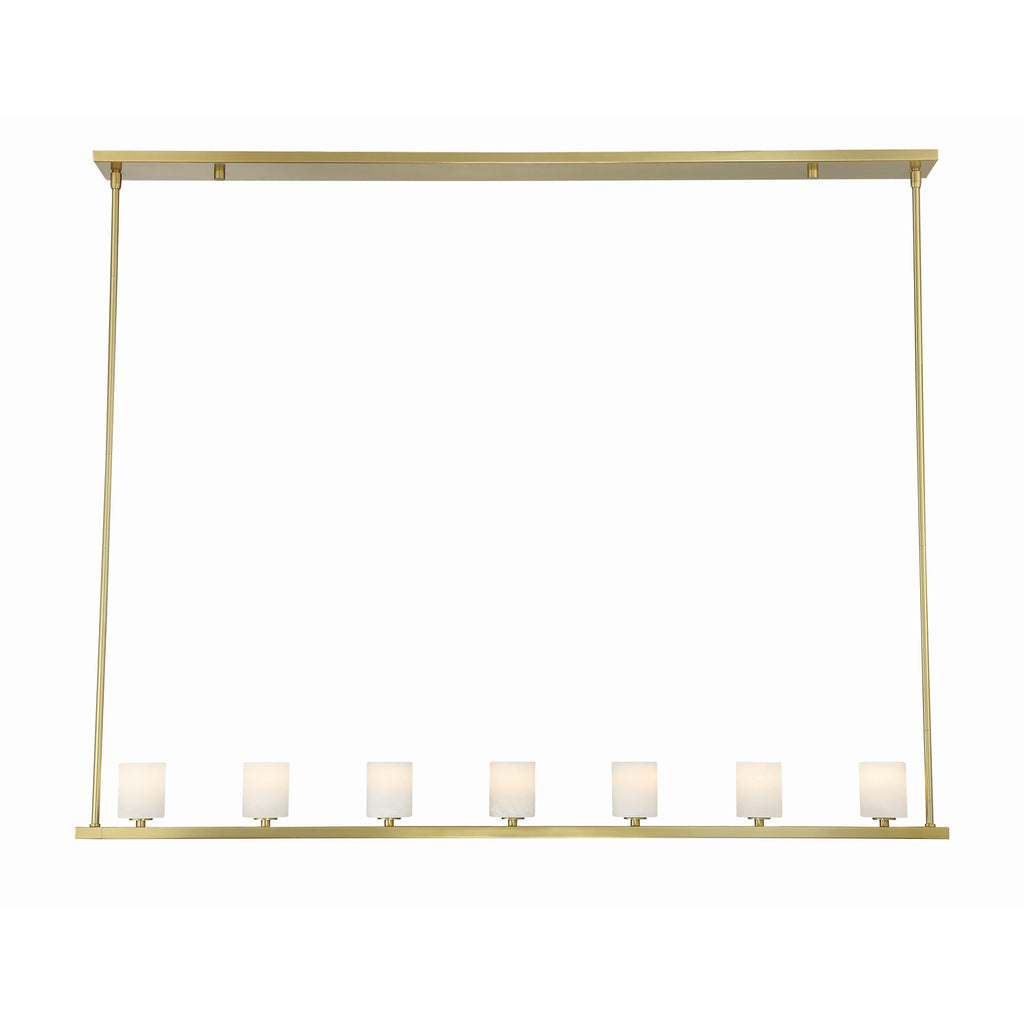 Crystorama Aragon 56'' LED Linear Chandelier in Soft Brass - Front View