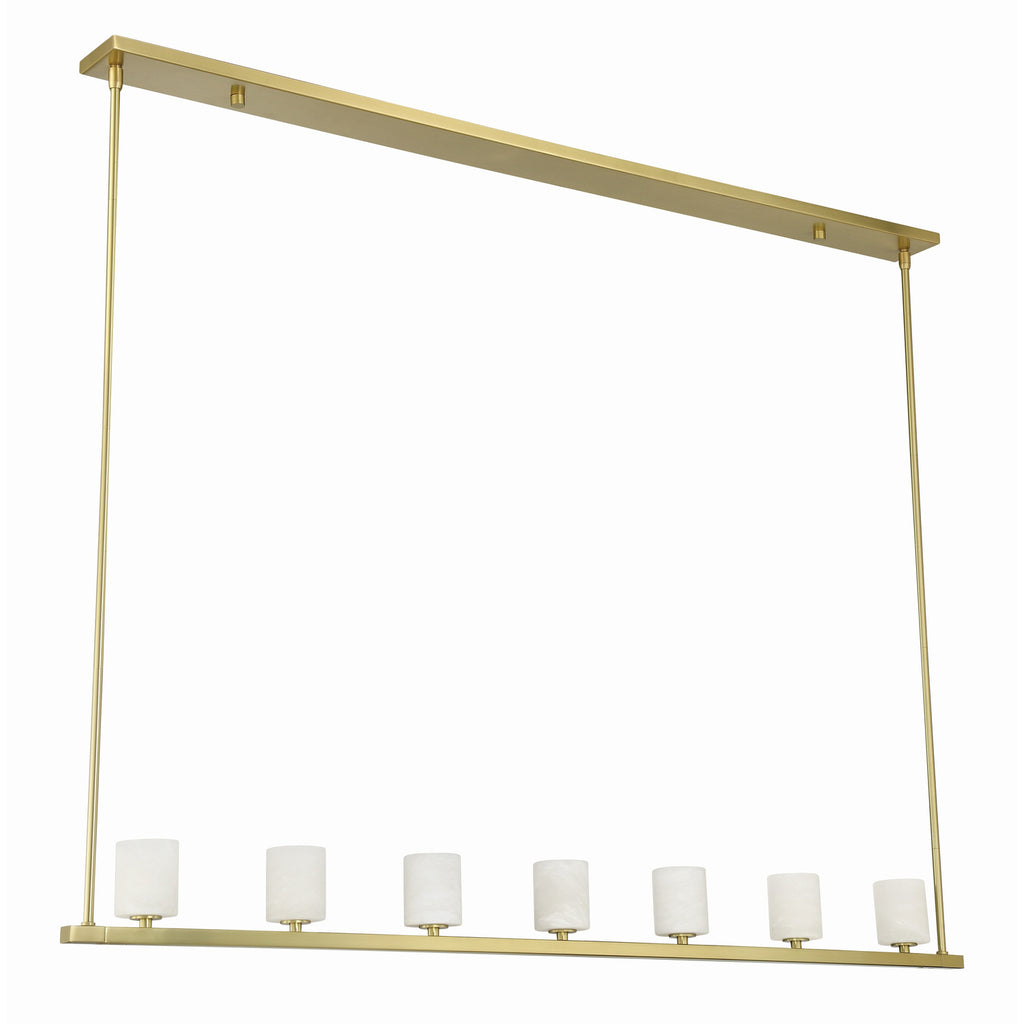 Crystorama Aragon 56'' LED Linear Chandelier in Soft Brass - Additional View