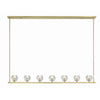 Crystorama Aragon 56'' LED Linear Chandelier in Soft Brass - Front View