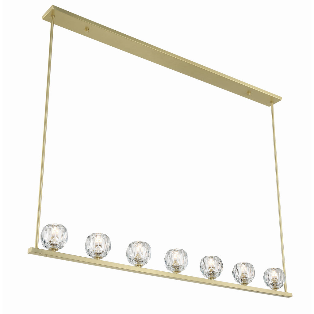 Crystorama Aragon 56'' LED Linear Chandelier in Soft Brass - Additional View