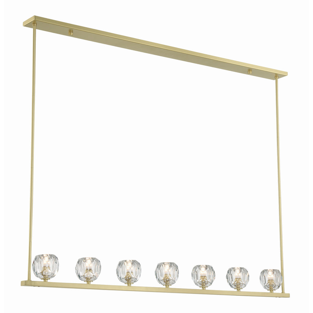 Crystorama Aragon 56'' LED Linear Chandelier in Soft Brass - Additional View
