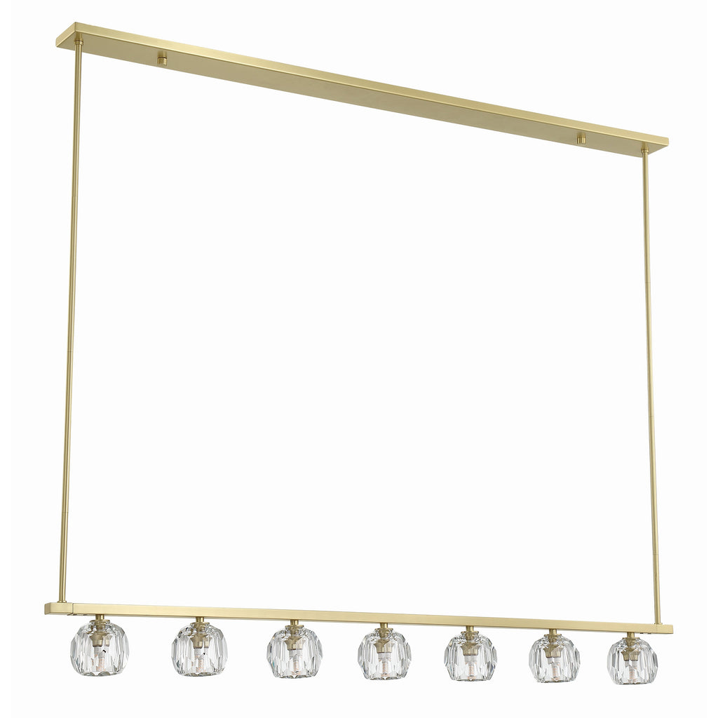 Crystorama Aragon 56'' LED Linear Chandelier in Soft Brass - Additional View