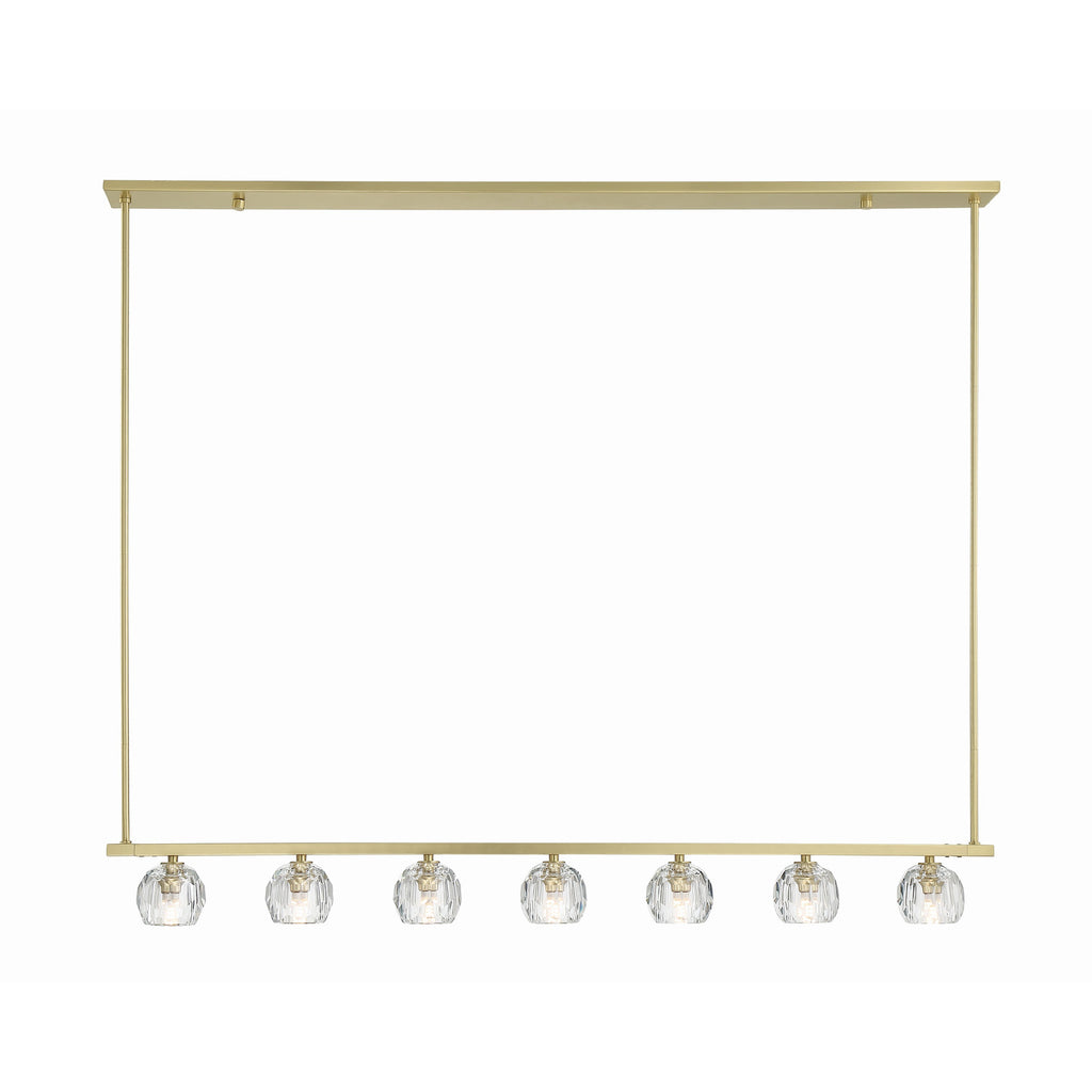 Crystorama Aragon 56'' LED Linear Chandelier in Soft Brass - Additional View