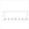 Crystorama Aragon 56'' LED Linear Chandelier - Product Dimensions