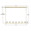 ARA-10267-SB Aragon 56'' LED Linear Chandelier | Dimensions Image