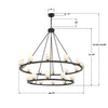 ARA-10268-MK-ST Aragon 46.75'' LED Chandelier | Dimensions Image
