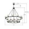 ARA-10268-MK Aragon 48'' LED Chandelier | Dimensions Image