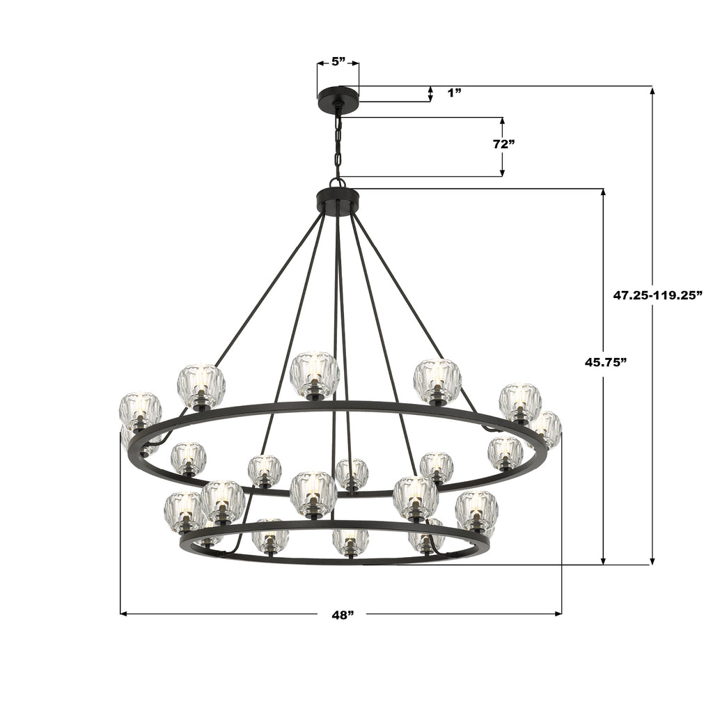 ARA-10268-MK Aragon 48'' LED Chandelier | Dimensions Image