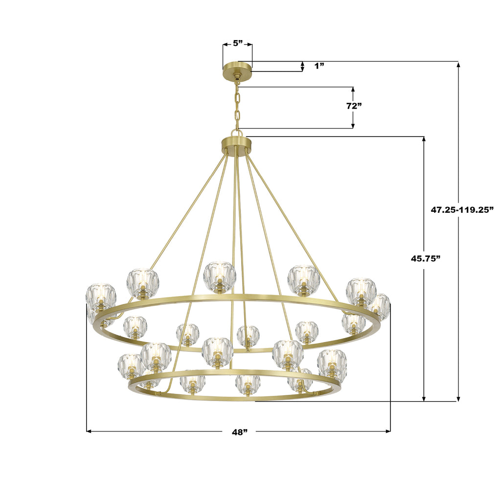 ARA-10268-SB Aragon 48'' LED Chandelier | Dimensions Image