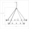 Crystorama Aragon 58.75'' LED Chandelier - Product Dimensions