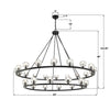 Crystorama Aragon 60'' LED Chandelier - Product Dimensions