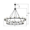 ARA-10269-MK Aragon 60'' LED Chandelier | Dimensions Image