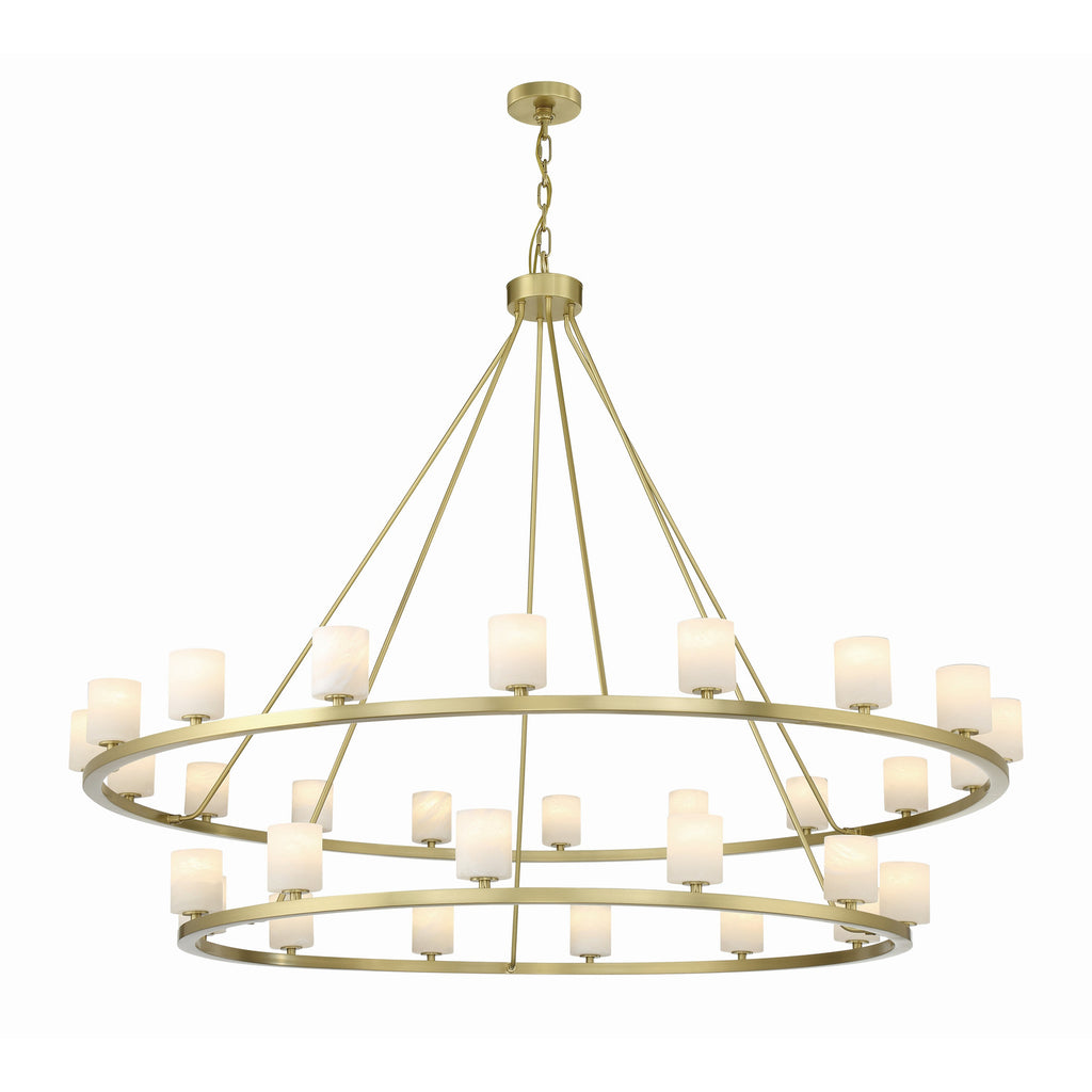 Crystorama Aragon 58.75'' LED Chandelier in Soft Brass - Front View