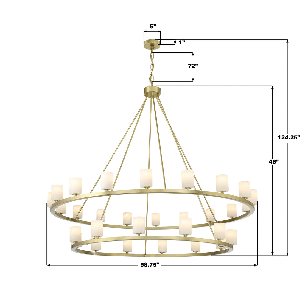 ARA-10269-SB-ST Aragon 58.75'' LED Chandelier | Dimensions Image