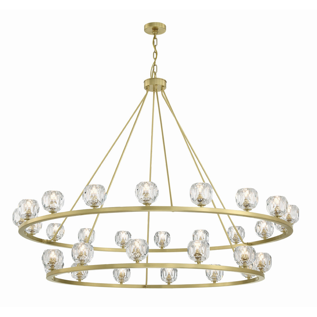 Crystorama Aragon 60'' LED Chandelier in Soft Brass - Front View