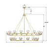Crystorama Aragon 60'' LED Chandelier - Product Dimensions