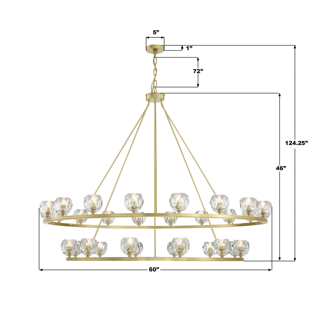 Crystorama Aragon 60'' LED Chandelier - Product Dimensions