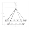 Crystorama Aragon 60'' LED Chandelier - Product Dimensions