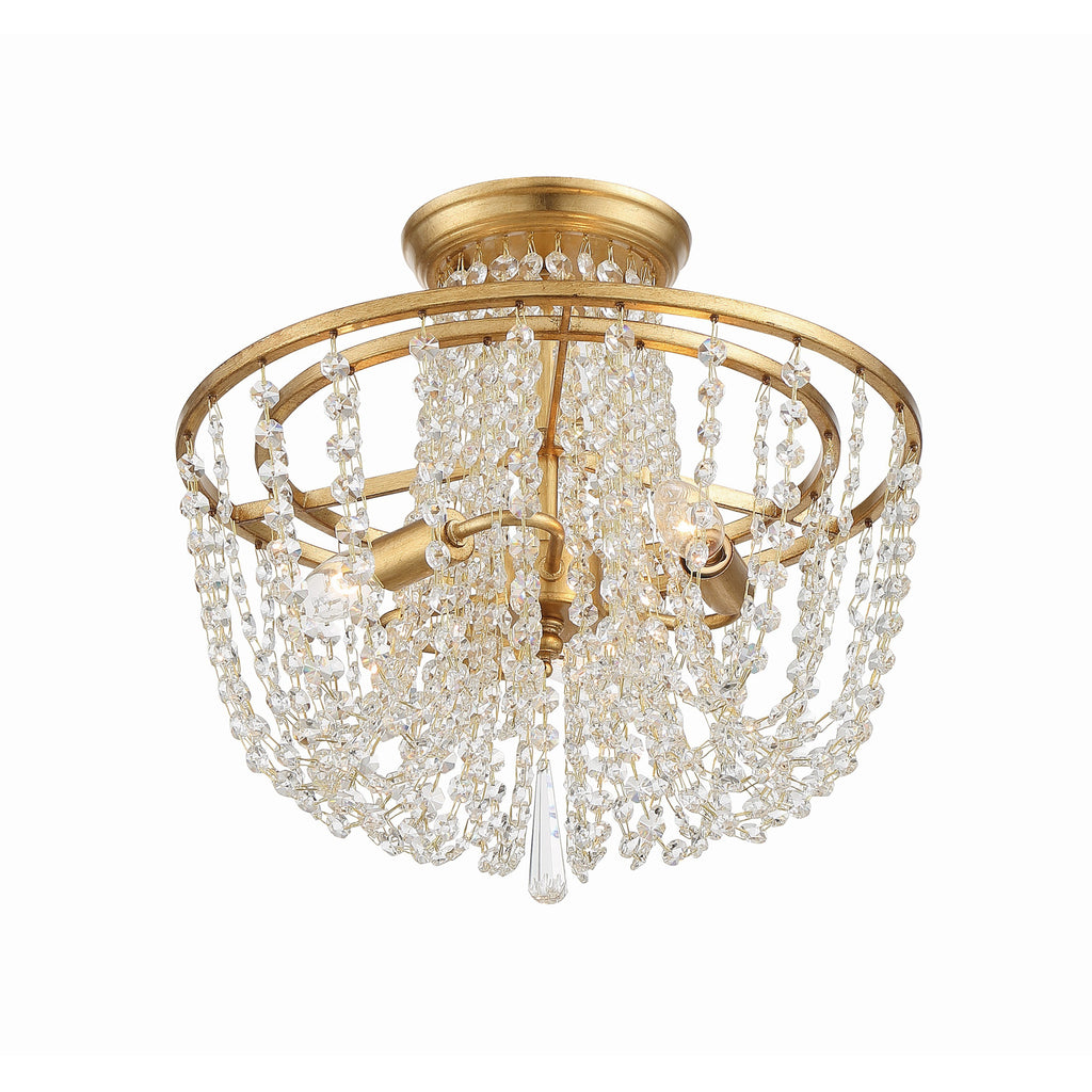 Crystorama Arcadia 15'' Semi Flush Mount in Antique Gold - Additional View