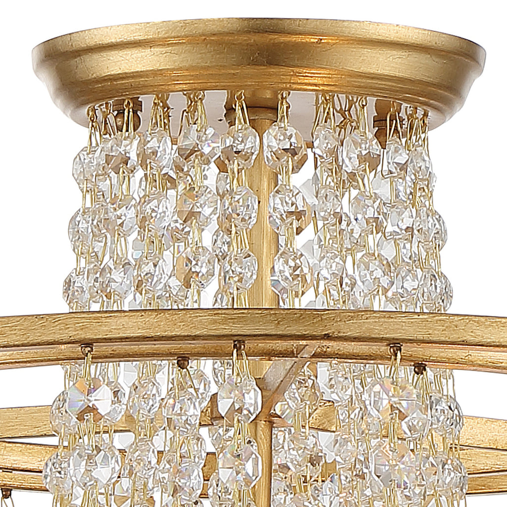 Crystorama Arcadia 15'' Semi Flush Mount in Antique Gold - Additional View
