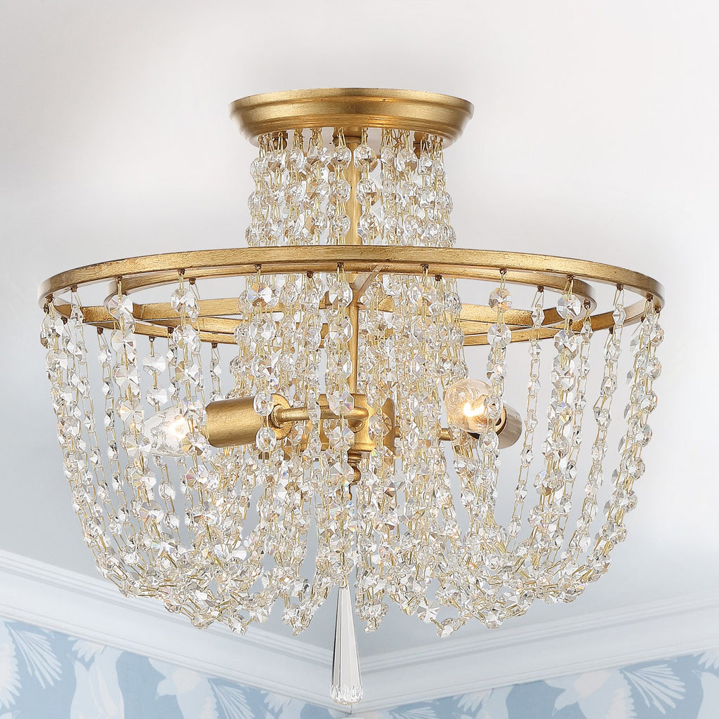 ARC-1900-GA-CL-MWP Arcadia 3 Light Semi Flush | Lifestyle Image