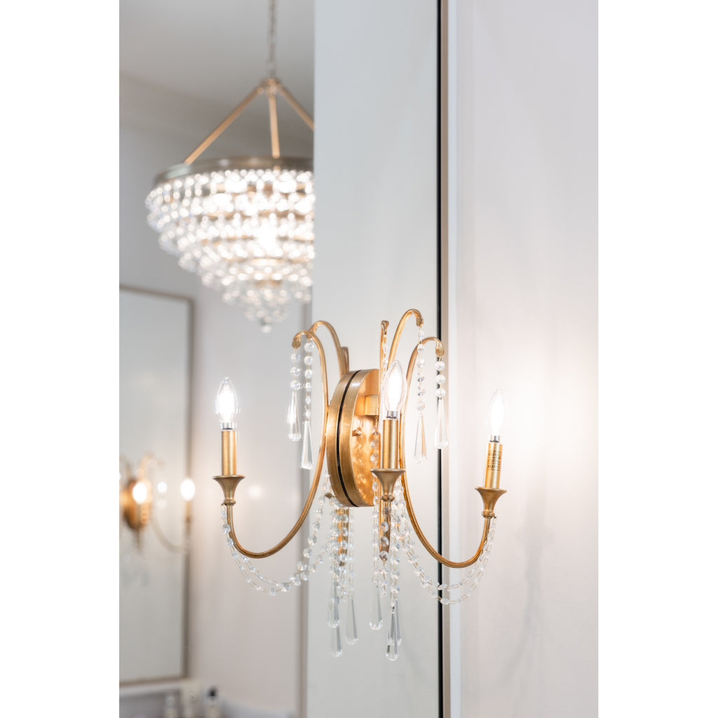 Crystorama Arcadia 11.25'' Sconce in Antique Gold - Lifestyle View