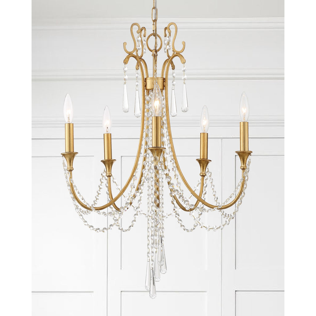Crystorama Arcadia 23.5'' Chandelier in Antique Gold - Lifestyle View