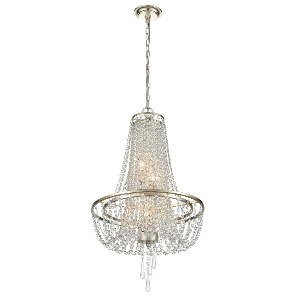 Crystorama-OPEN-BOX Arcadia 4 Light Chandelier in Antique Silver - Additional View