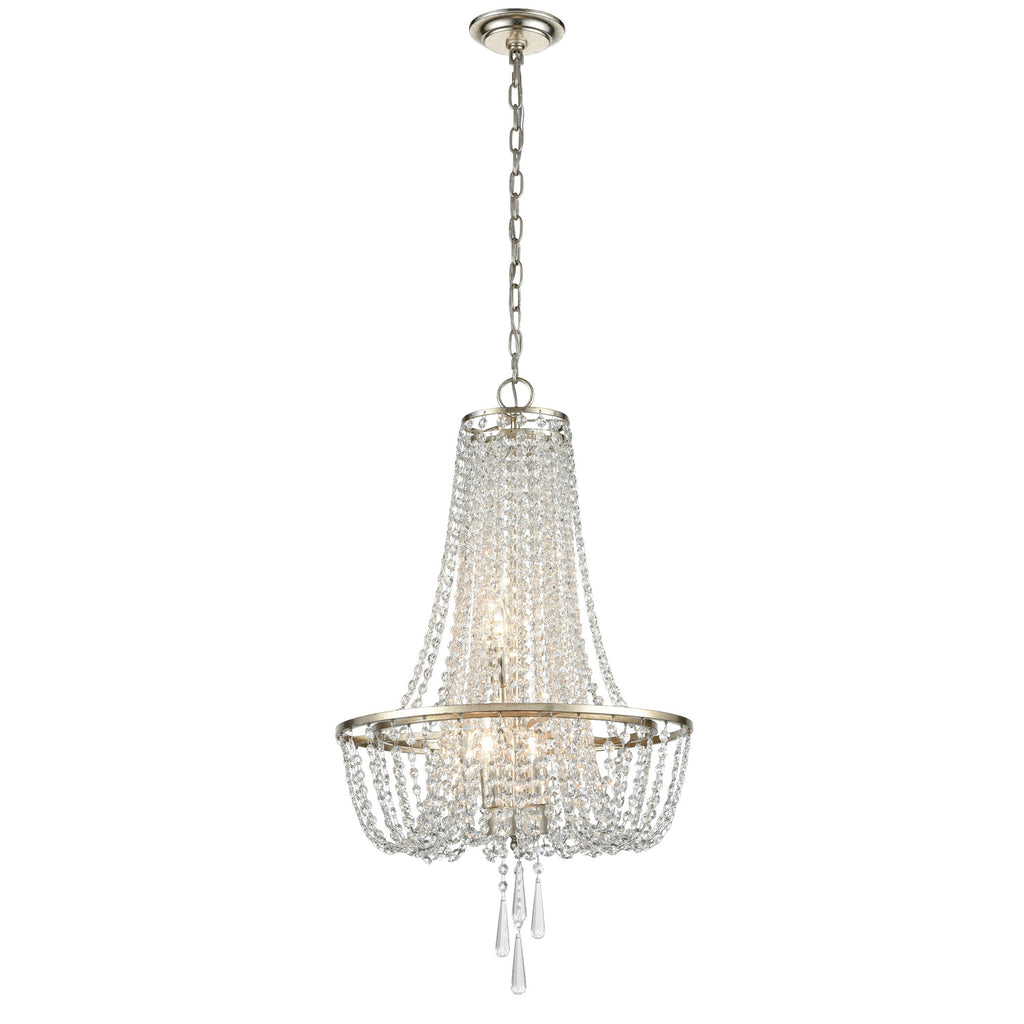 Crystorama-OPEN-BOX Arcadia 4 Light Chandelier in Antique Silver - Additional View