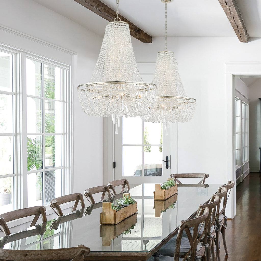 Crystorama-OPEN-BOX Arcadia 4 Light Chandelier in Antique Silver - Lifestyle View