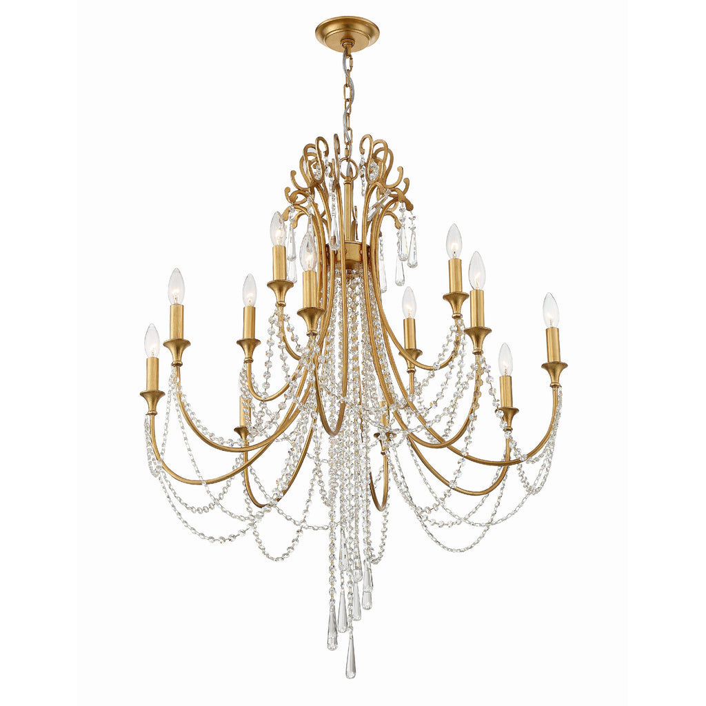 Crystorama Arcadia 32.5'' Chandelier in Antique Gold - Additional View