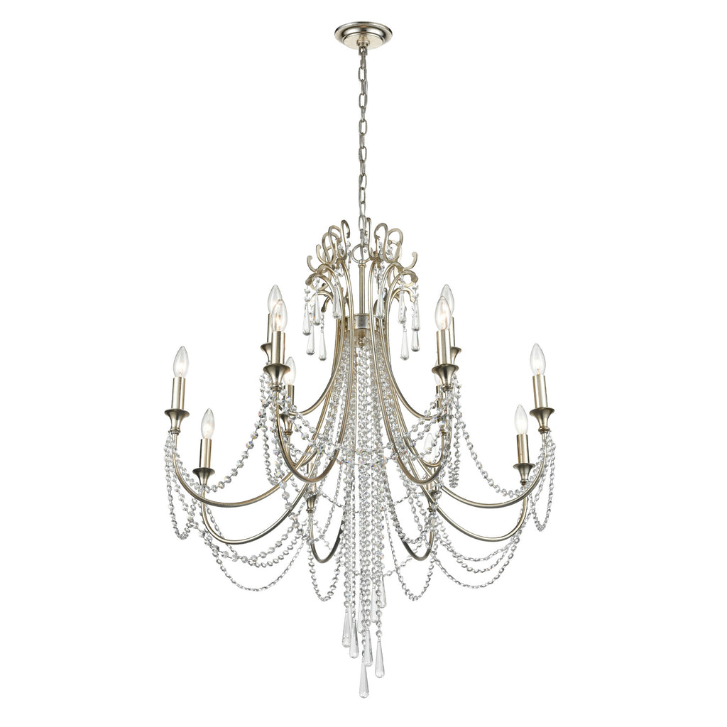 Crystorama Arcadia 32.5'' Chandelier in Antique Silver - Additional View