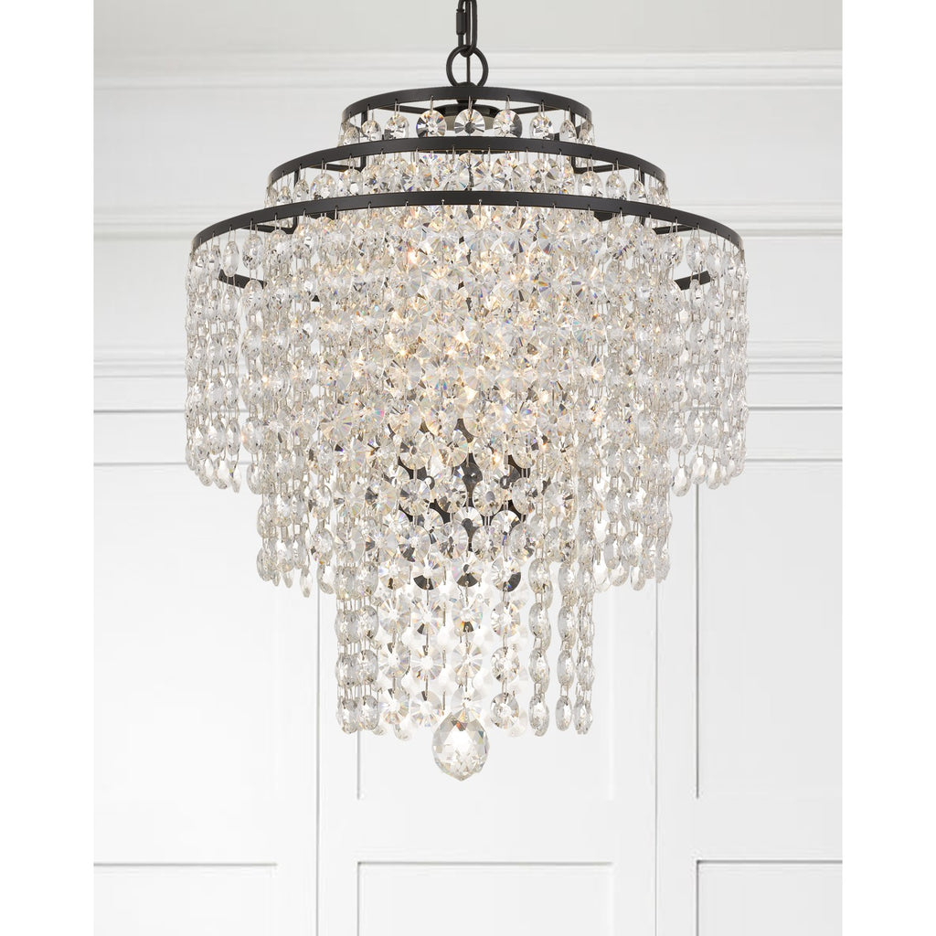Crystorama Arielle 18'' Chandelier in Dark Bronze - Lifestyle View