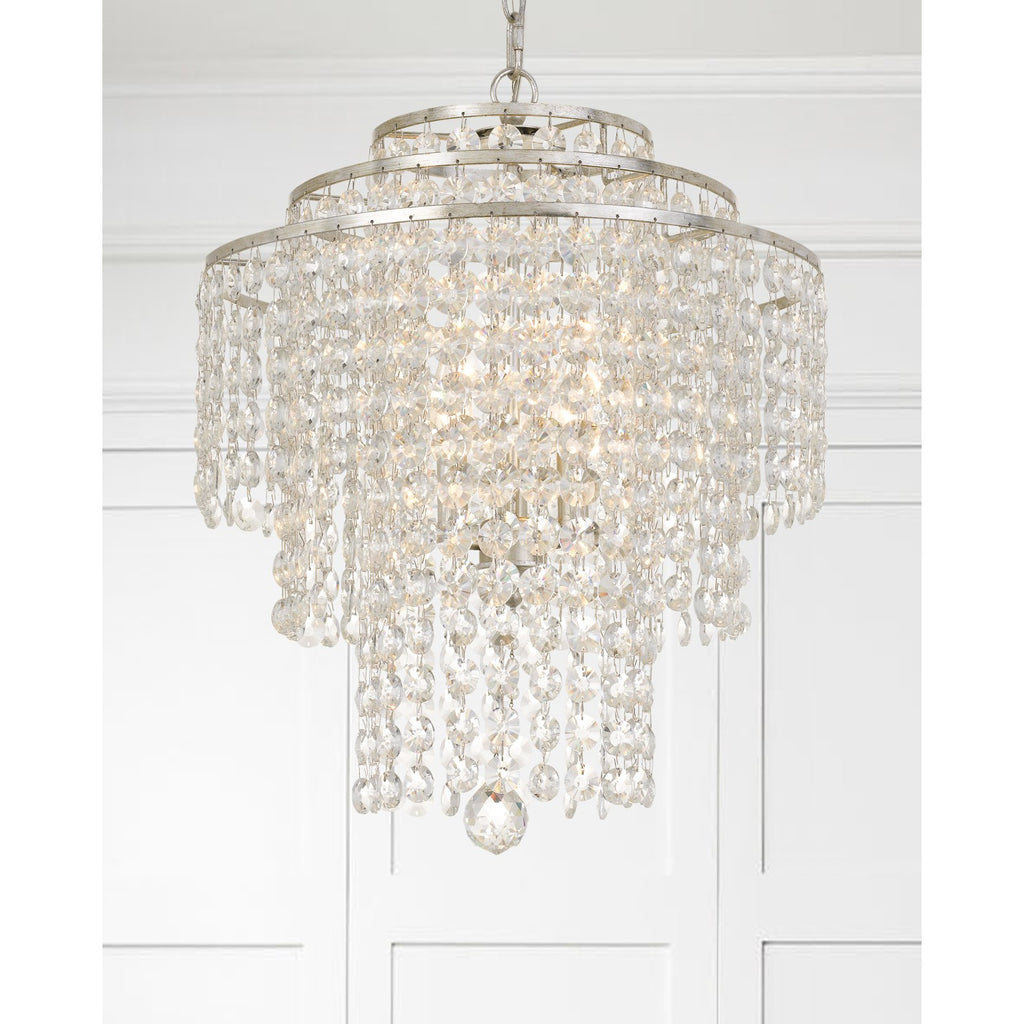 Crystorama Arielle 18'' Chandelier in Antique Silver - Lifestyle View