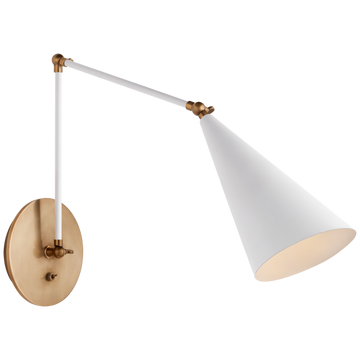 White and Hand-Rubbed Antique Brass
