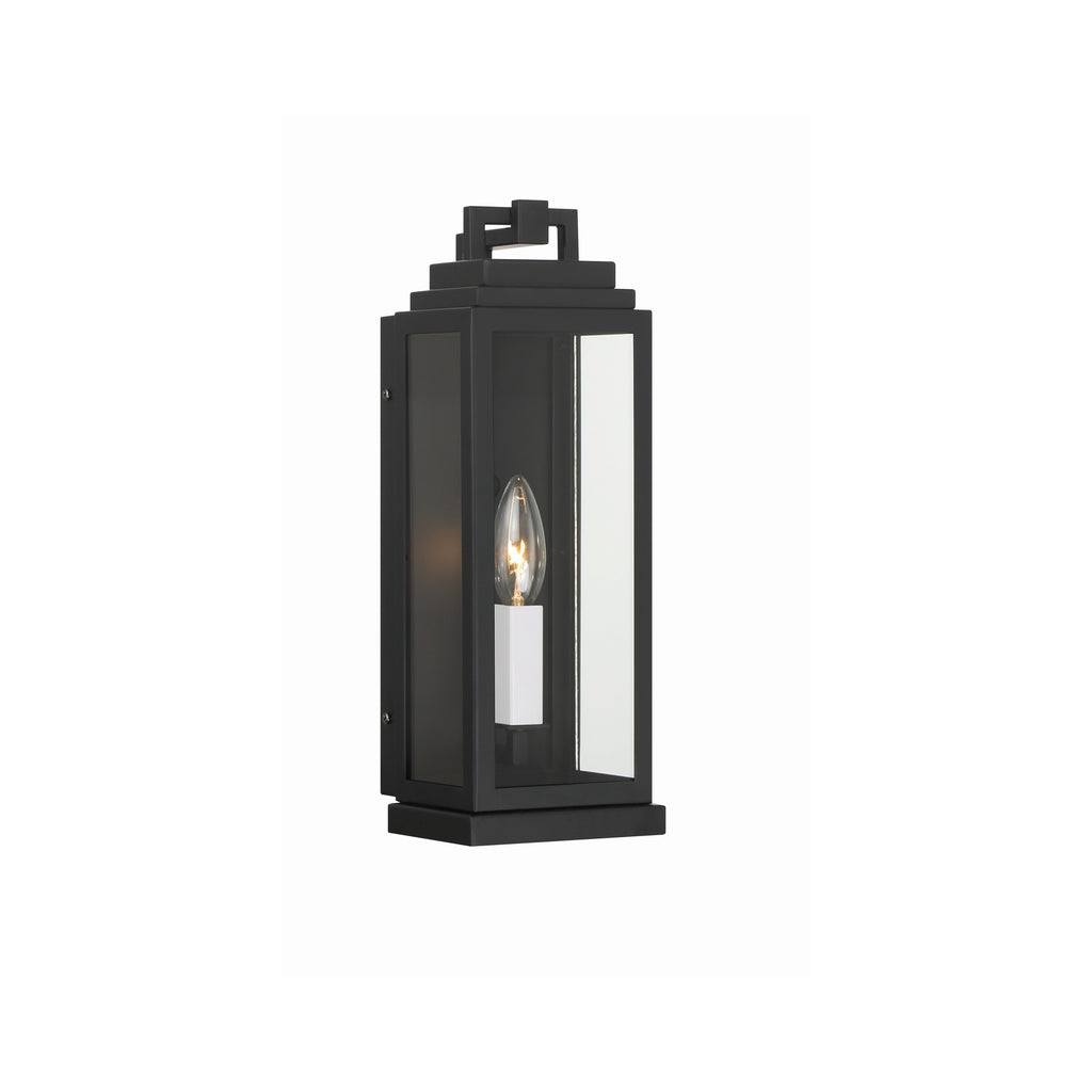 Crystorama Aspen 5'' Outdoor Sconce in Matte Black - Front View