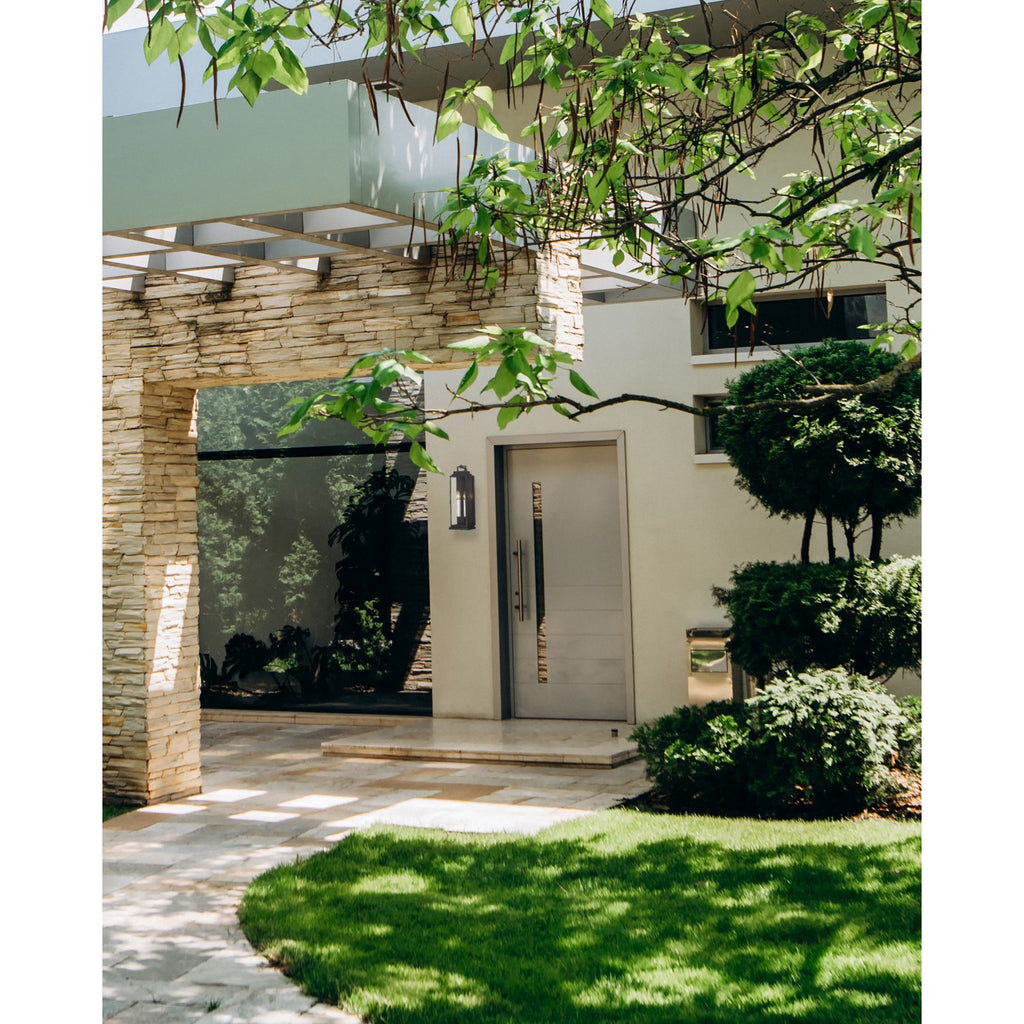 Crystorama Aspen 5'' Outdoor Sconce in Matte Black - Lifestyle View
