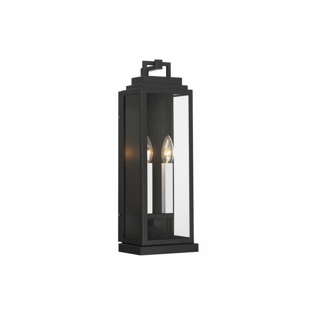 Crystorama Aspen 6.5'' Outdoor Sconce in Matte Black - Front View