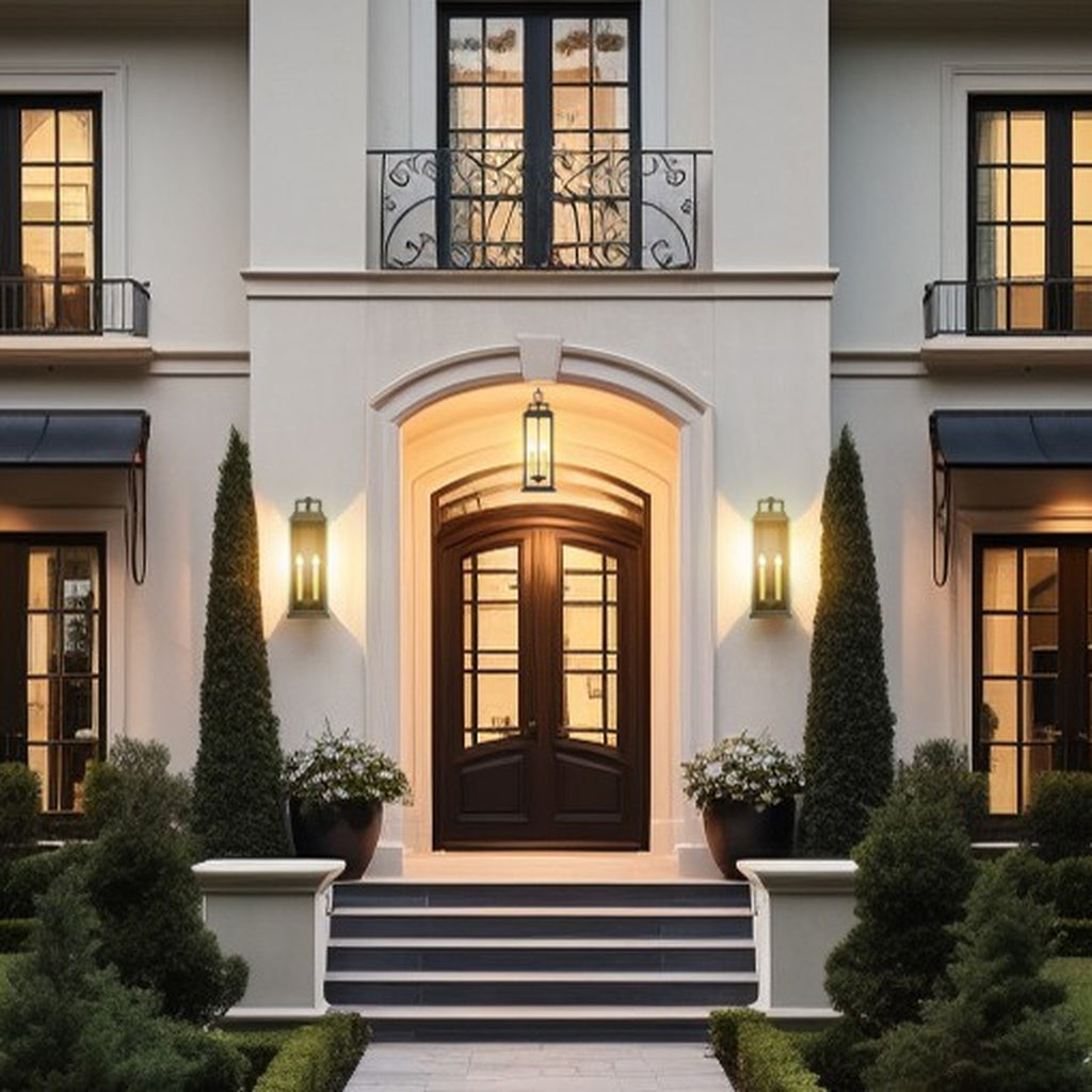 Crystorama Aspen 7.75'' Outdoor Sconce in Matte Black - Lifestyle View