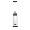 Crystorama Aspen 6.5'' Outdoor Pendant in Matte Black - Front View