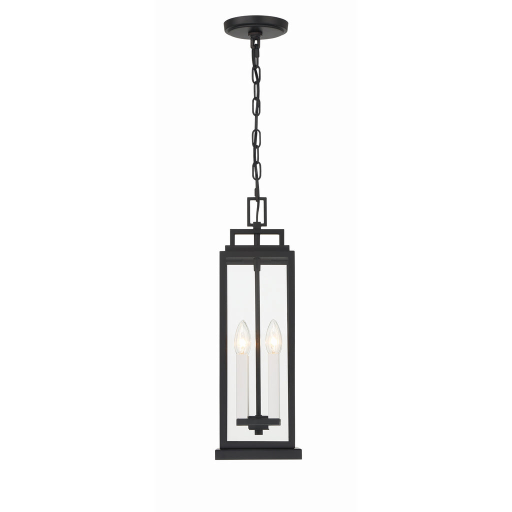 Crystorama Aspen 6.5'' Outdoor Pendant in Matte Black - Front View
