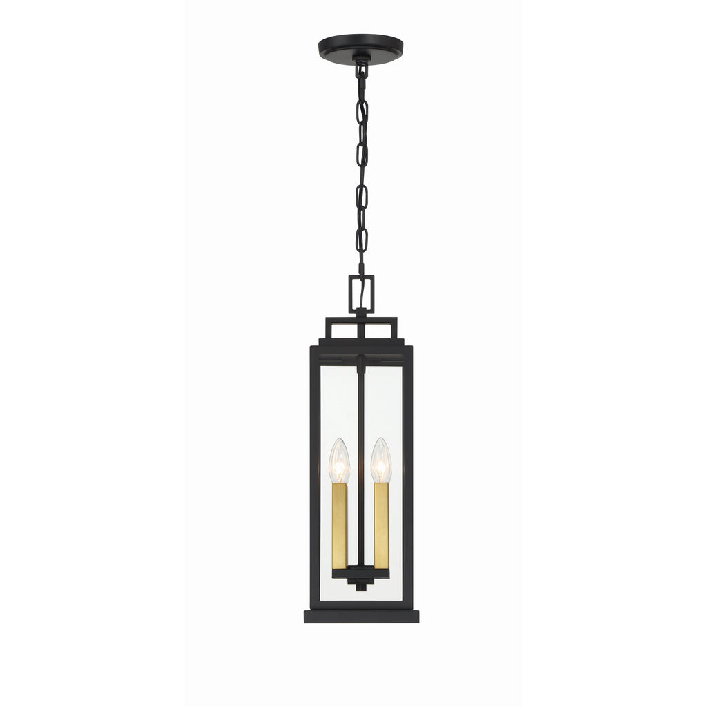 Crystorama Aspen 6.5'' Outdoor Pendant in Matte Black - Additional View