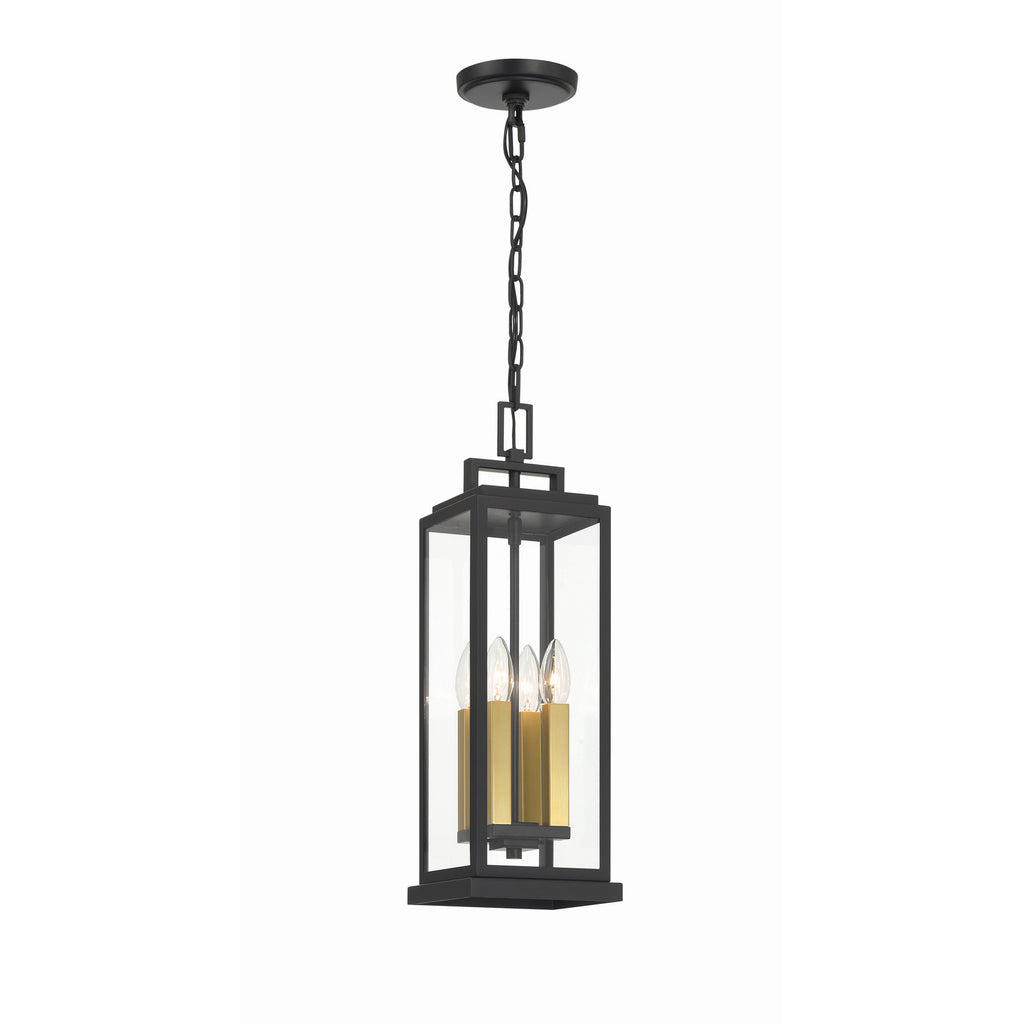 Crystorama Aspen 6.5'' Outdoor Pendant in Matte Black - Additional View