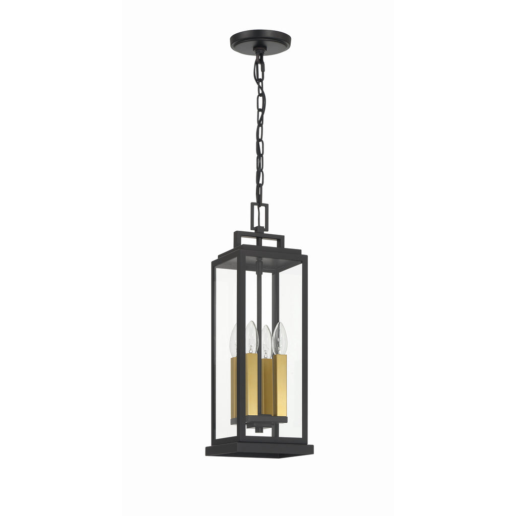Crystorama Aspen 6.5'' Outdoor Pendant in Matte Black - Additional View