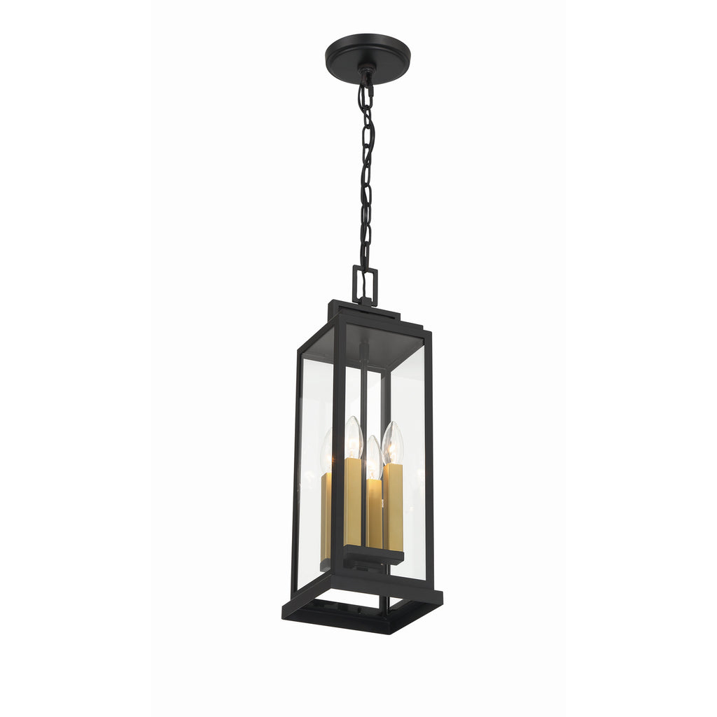 Crystorama Aspen 6.5'' Outdoor Pendant in Matte Black - Additional View