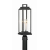 Crystorama Aspen 6.5'' Outdoor Post in Matte Black - Front View